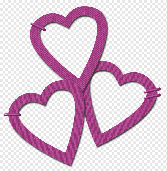 Сиреневое сердце на прозрачном фоне