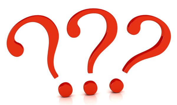 Много вопросов на белом фоне