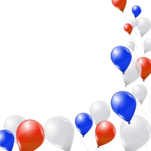 Шарики воздушные белый синий красный