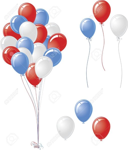 Шары белый синий красный