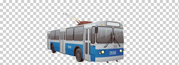 Троллейбус на белом фоне