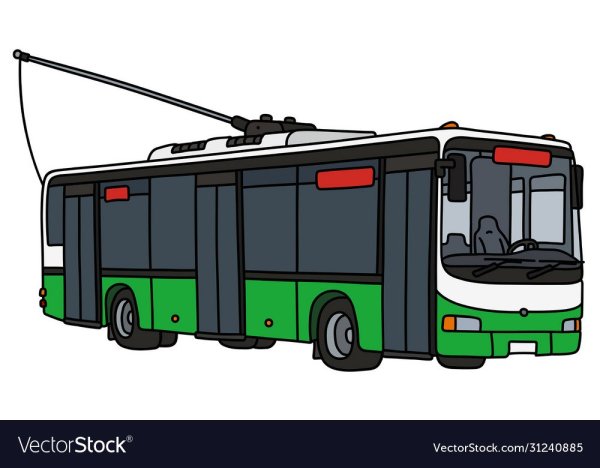 Троллейбус на белом фоне