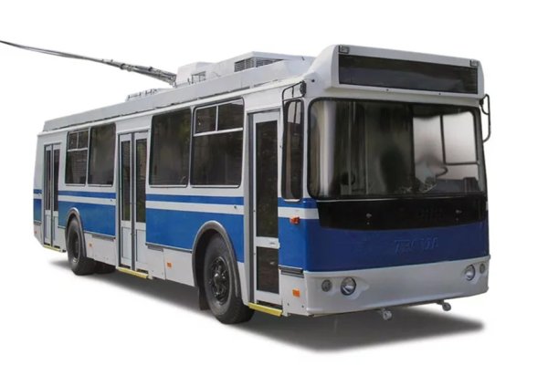 Троллейбус на прозрачном фоне