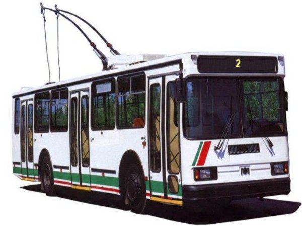 Троллейбус на прозрачном фоне