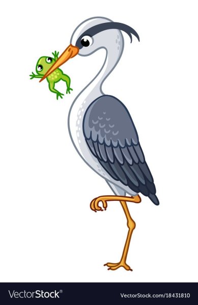 Цапля мультяшный