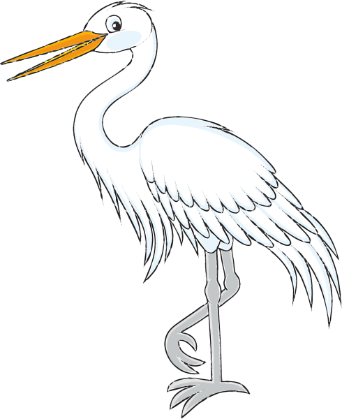 Цапля мультяшка