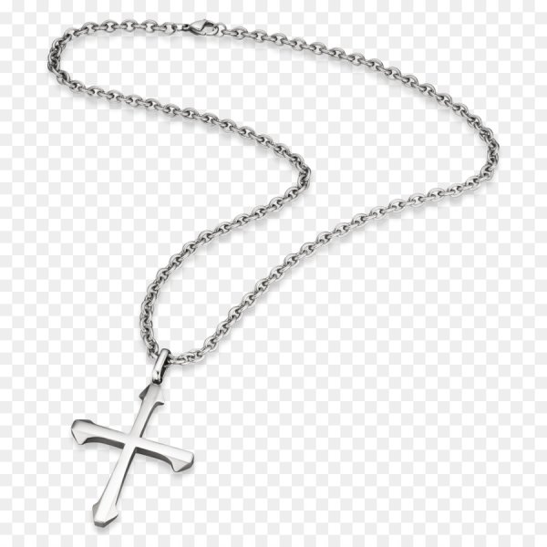 Крестик на цепочке без фона