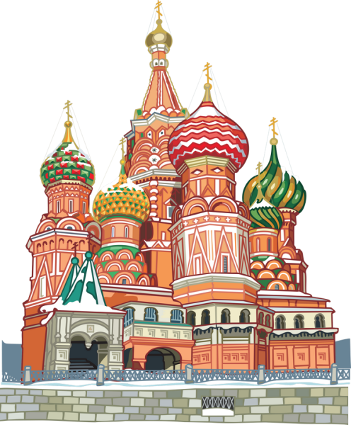 Собор Василия Блаженного на белом фоне