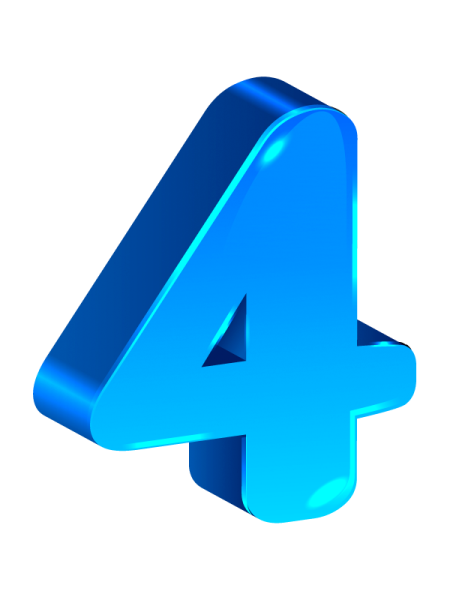 Цифра 4 голубая