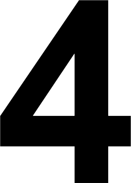 Цифра 4 черная
