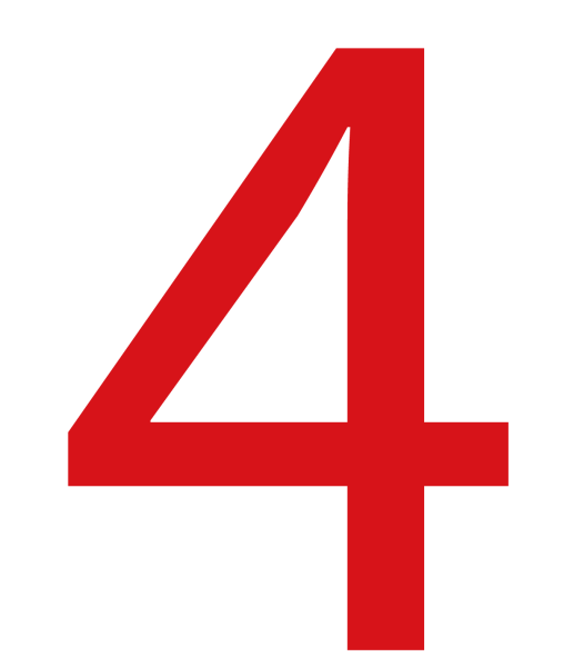 Цифра 4 на прозрачном фоне