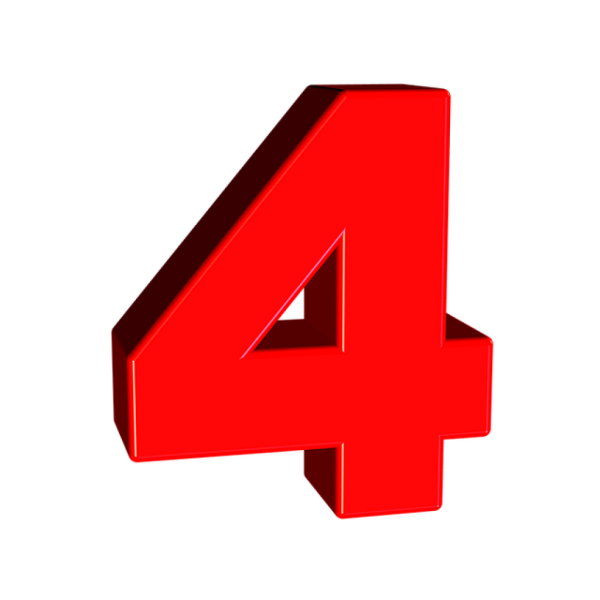 Цифра 4 красная