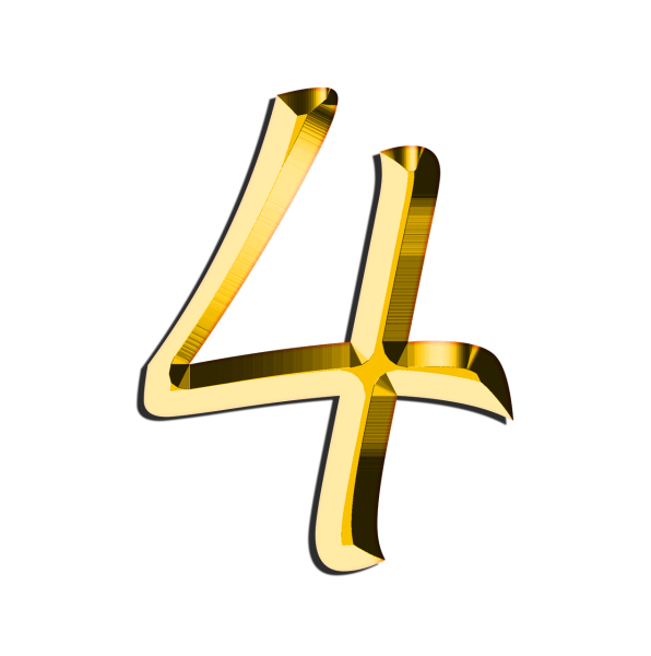 Цифра 4 на прозрачном фоне