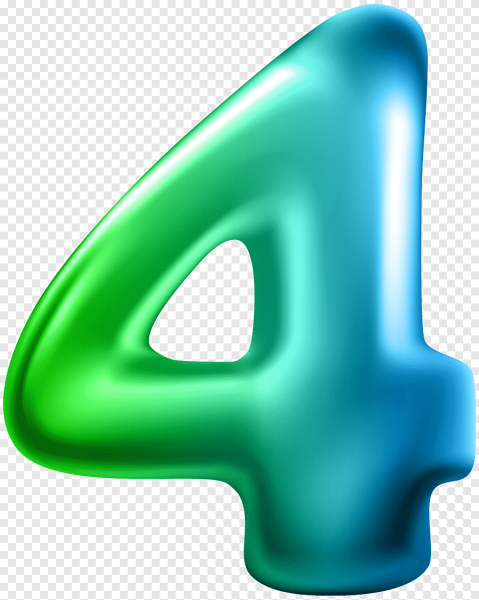 Цифра 4 голубая