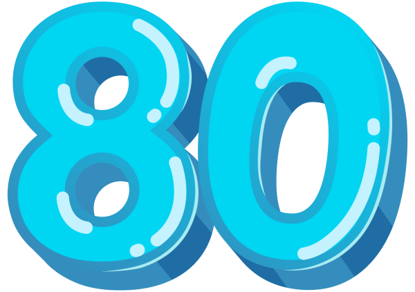 Цифра 60 на прозрачном фоне для фотошопа