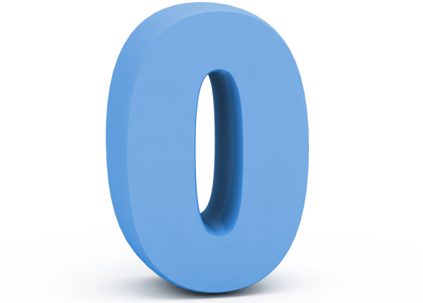 Ноль на белом фоне