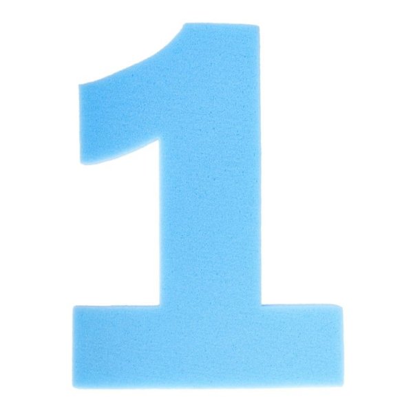 Цифра один голубая