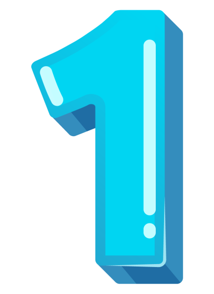 Цифра один без фона