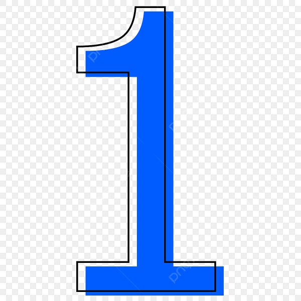 Цифра 1 голубая красивая