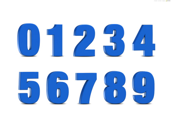 Цифры синие