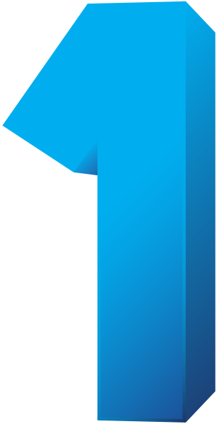 Цифра один голубая