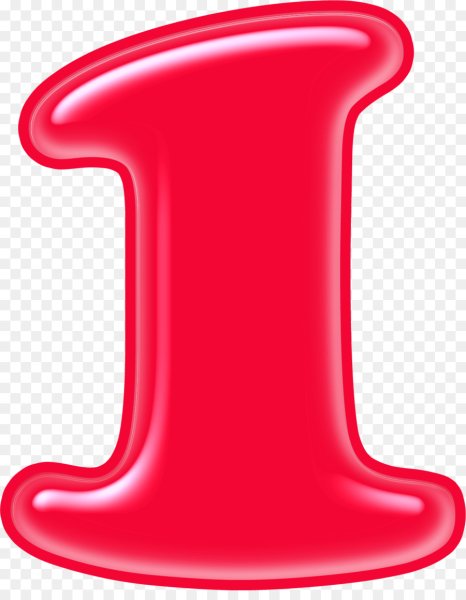 Цифра 1 красивая красная