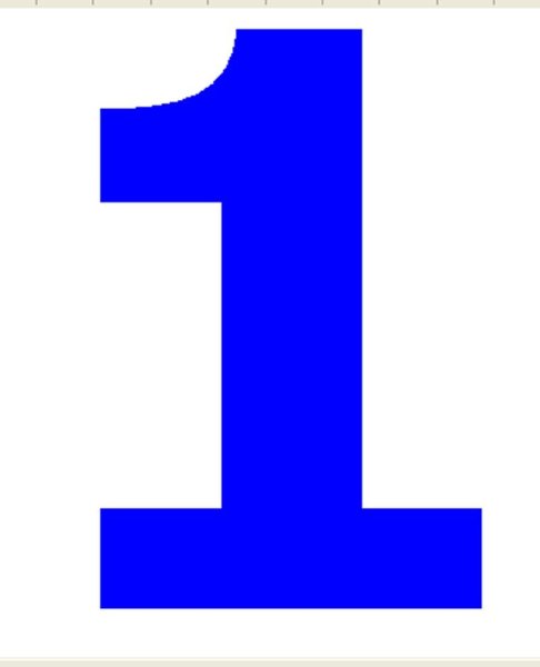 Цифра 1 синяя