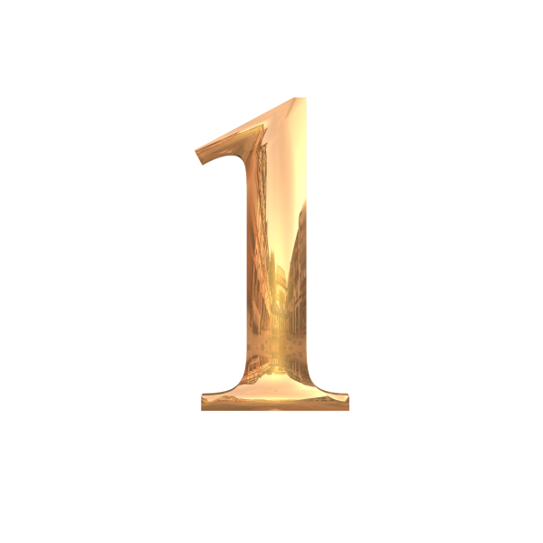 Цифра 1 на прозрачном фоне