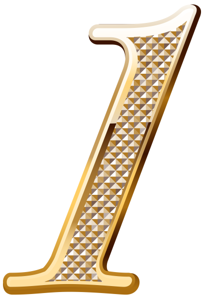 Золотые цифры на прозрачном фоне