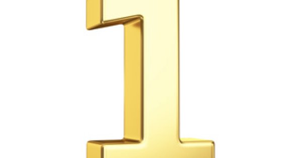 Цифра 1 Золотая