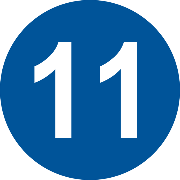 Цифра 11 в круге