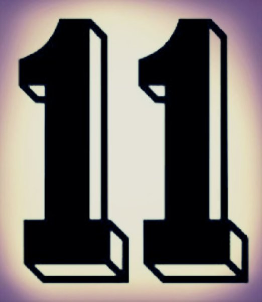 Цифра 11 черная