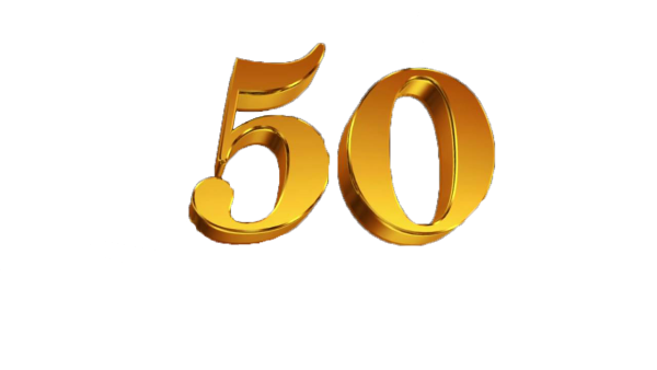 Цифра 50 Золотая