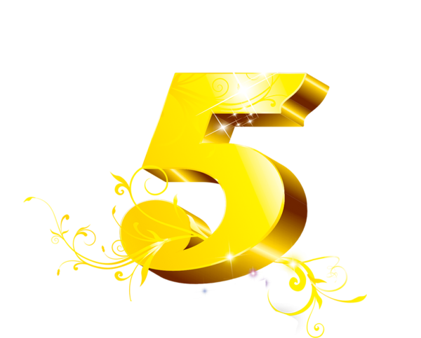 Пять на прозрачном фоне