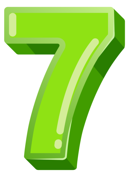 Цифра 7 зеленая