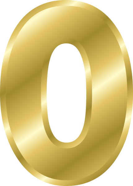 Цифра 0 Золотая