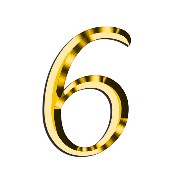 Цифра 6 на прозрачном фоне