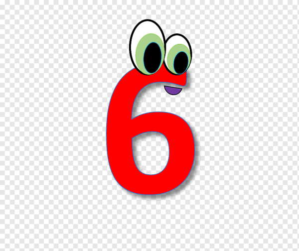 Цифра 6 с ручками и ножками