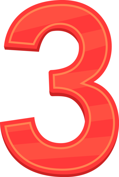 Цифра 3 на прозрачном фоне