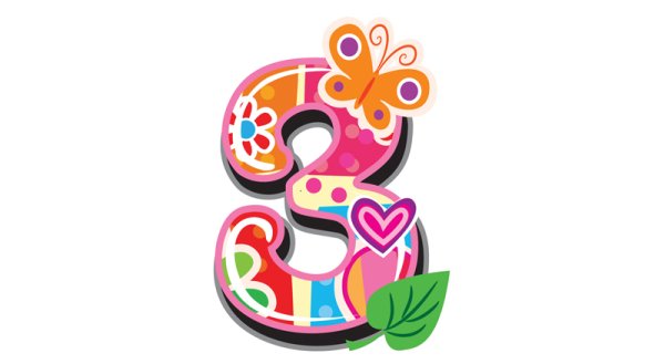 Цифра 3 на красивом фоне