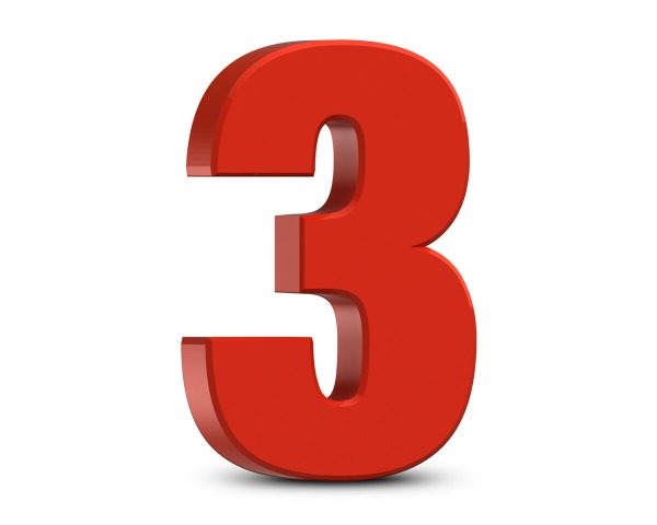 Цифра 3 на прозрачном фоне