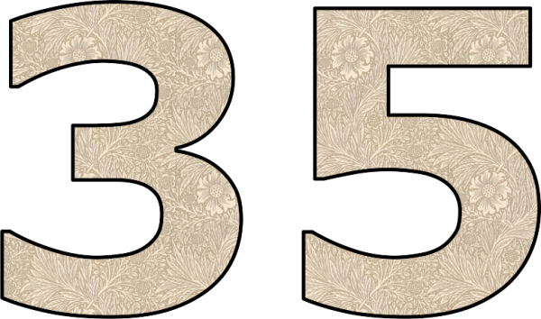 Цифра 35 трафарет