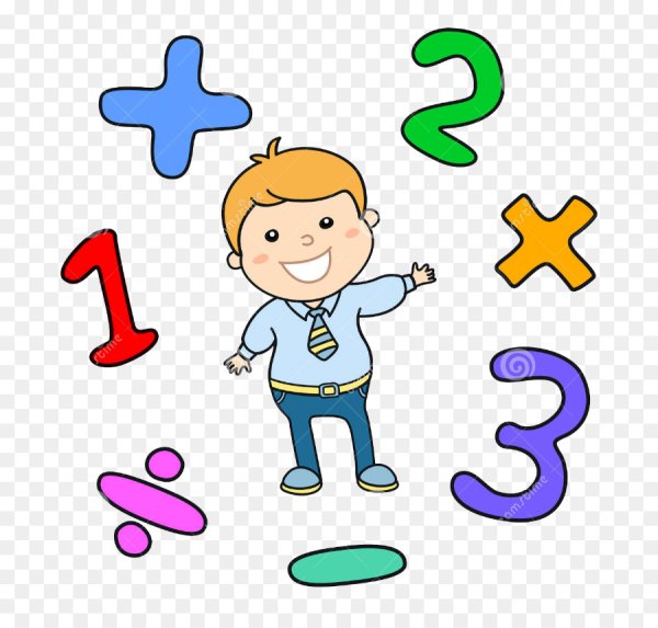 Дети и математика на белом фоне