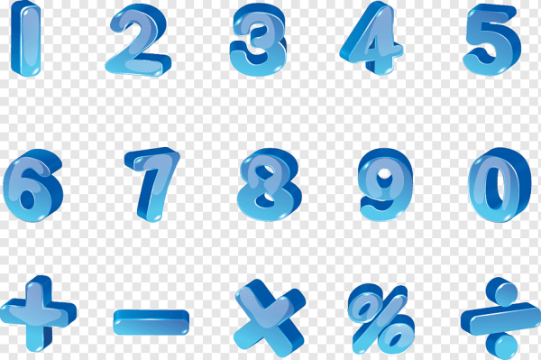 Объемные прозрачные цифры