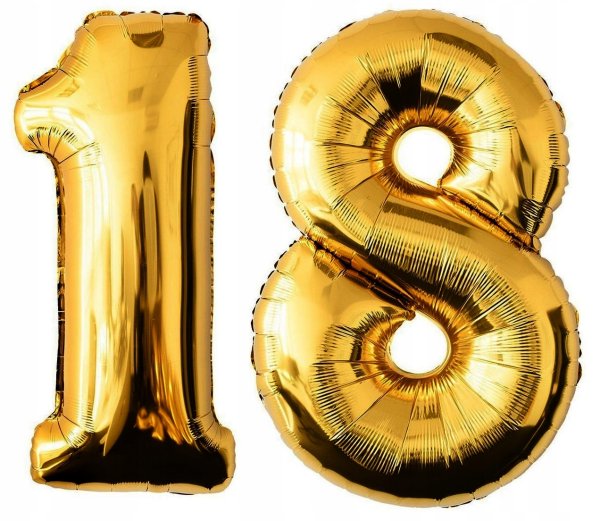 Слитная фольгированная цифра 18