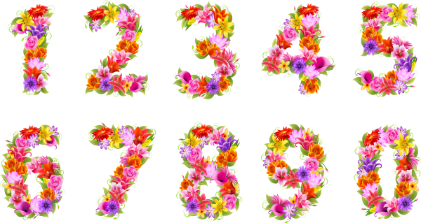 Цветочные буквы и цифры