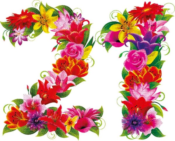 Цветочные буквы и цифры