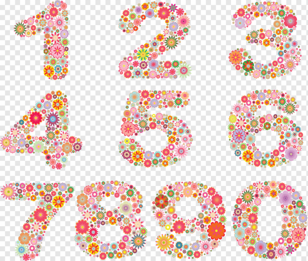 Красивые цифры в цветах