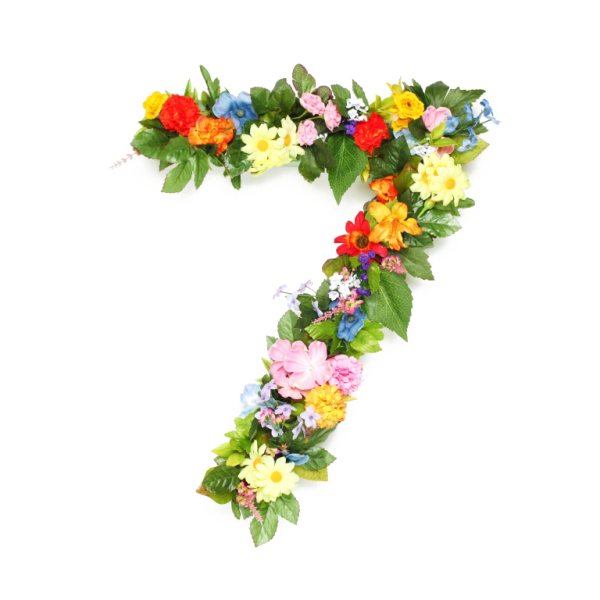 Цифра 7 с цветочками