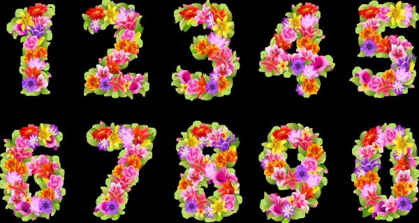 Цветочные цифры